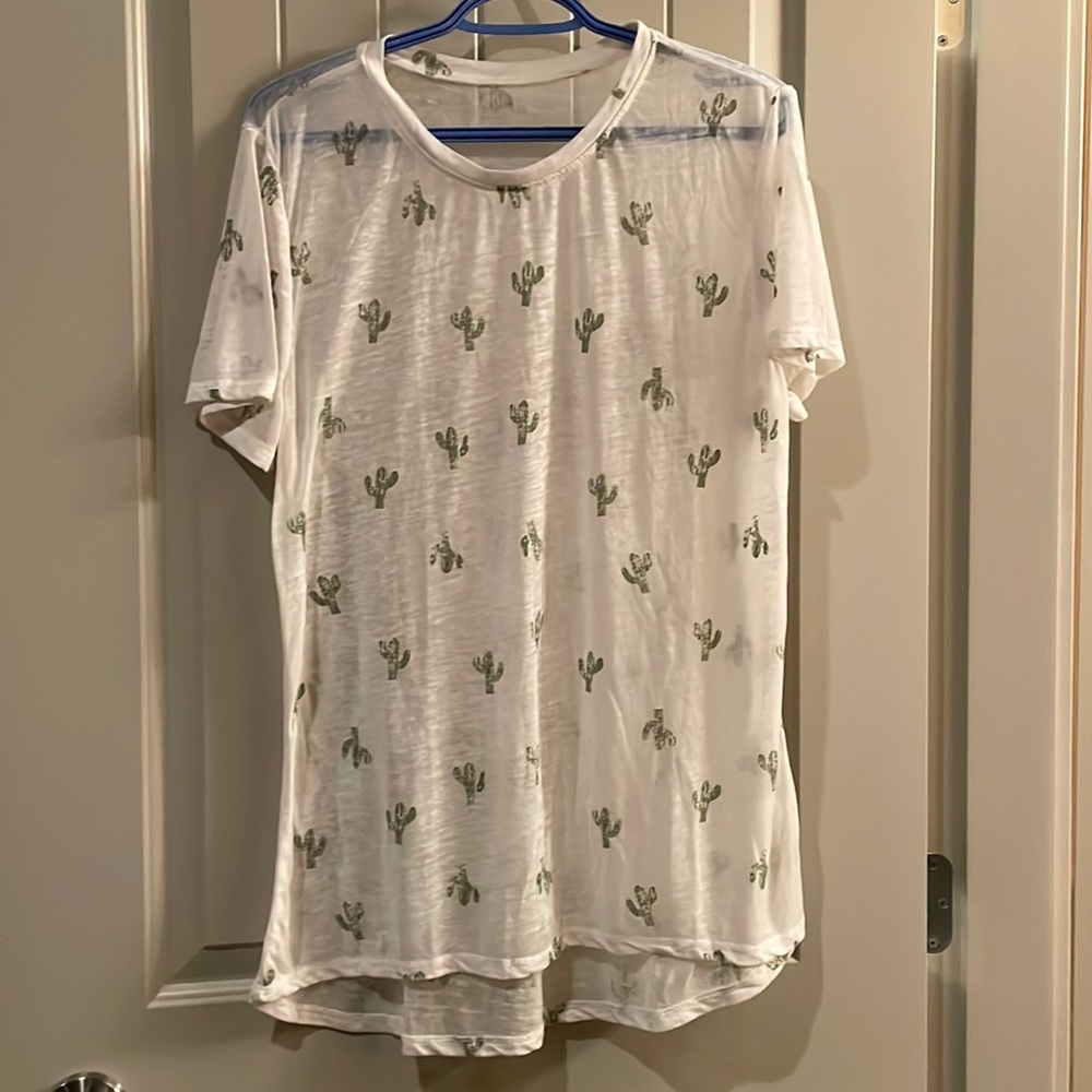 Zoe + Liv Cactus Print Burnout T-shirt